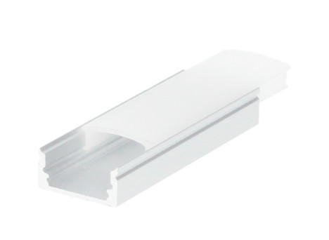 204025014 - 8433373066267Perfil de alumínio translúcido de superfície 2M para tiras de LED até 12mm Branco