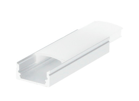 204025014 - 8433373066267Superfície de perfil de alumínio translúcido 2M para tiras de LED até 12mm Branco