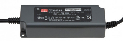 20766.240 - Fonte de Alim. Dim. Estanque Mean Well 24Vdc 40W IP67 PWM - Quant. fornecida = 1 un