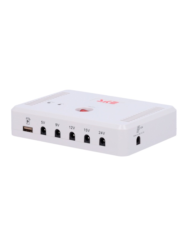 Bateria recarregável - Entrada 12.7 VDC - Saídas 5/9/12/19/24 V - Composição da bateria Li-Ion - Conector câmara