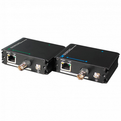 Cabo coaxial Extensor IP | PoE - Passivo - Emissor e receptor - Permite transmitir 1 canal IP - Distância máxima 500 - Largura de banda até 100 Mbps