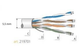 Cabo de dados DK5000E U/UTP Cat 5E Eca PE 24AWG