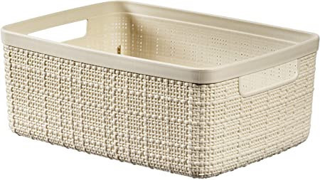 Cesta de Yute Rectangular S 5L Blanco Natural