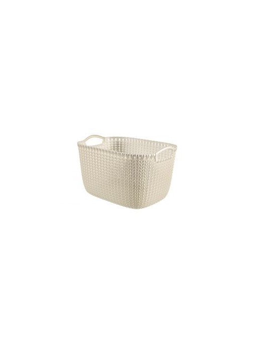 Cesta Tricot Rectangular L ~19L Blanco Oasis