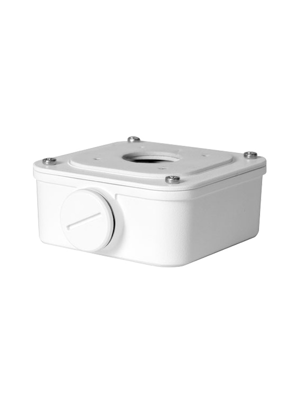 Connection Box - For Bullet Chambers - Apt for Outdoor Use - Ceiling Installation or Wall - White Color - Cable Passader