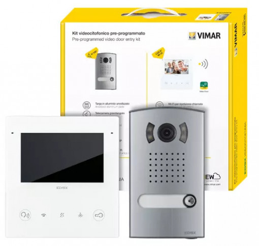 ELVOX K40515.E - Kit de videoporteiro monofamiliar, 2 fios, conexão WiFi