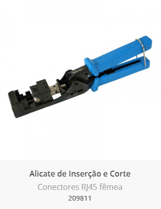 Ferramenta de inserção p' conectores RJ45 Cat 6 fêmea