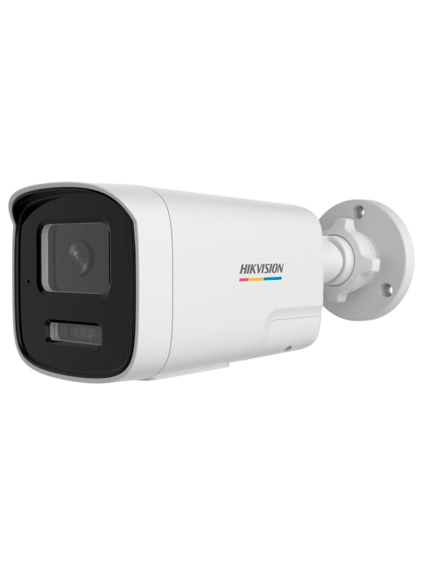 Hikvision câmara IP Bullet gama VALUE ColorVu3.0 - Resolução 4 MPx | PoE IEEE802.3af - ColorVu3.0: imagem a cores HIKAI-ISP F1.0 1/1.8" - 4 mm | Microfone | Luz híbrida até 50m - Deteção de movimento 3.0 | Altifalante/luz branca - IP67 | Ranhura para cart