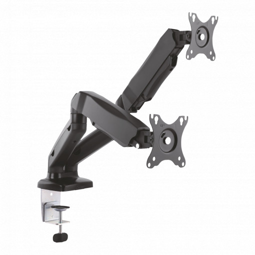 LCD Monitor Support - Table Installation - Tilt -45º ~ +90º Rotation 180º Giro 360º - Adjustable in height between 160 mm and 410 mm - Maximum load 6.5 kg/arm - Screen 13 "~ 27"