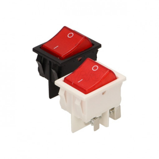 LK-6/P ORNO - Interruptor Switch Preto / Vermelho