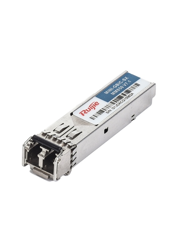 Módulo Transceptor Ruijie SFP - Longitud de ola 850 nm - Fibra Multimodo - Conector LC dúplex - Máximo distancia 550 m - 1.25Gb/s - 1000Base-SX