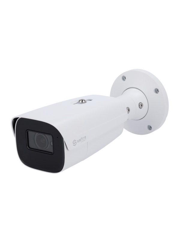 Safire Smart - Câmara IP bullet Gama I1 AI Avançado - Resolução 4 Megapixel (2592x1520) - Lente Motorizada 5~50 mm | Audio | IR 100m - IA avançada:Perímetro, Facial, Contagem, Metadados - Impermeabilização IP67 | PoE (IEEE802.3af) |Alarme