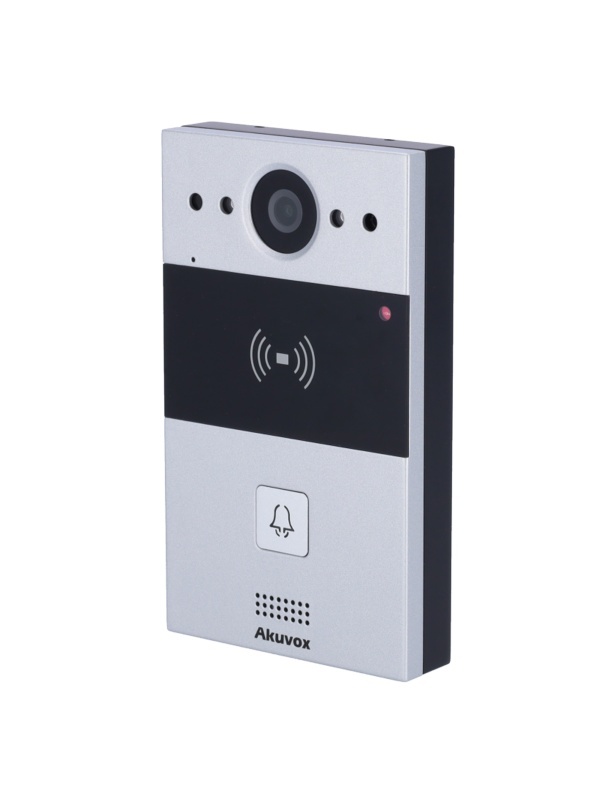 Sistema de videoporteiro 2 fios montados à superfície - Câmara 2 Mpx | Áudio bidirecional - Abertura com cartão EM/MF e NFC | 1 relé - SIP padrão - Manutenção Cloud - Ligação de monitor e placas via Cloud