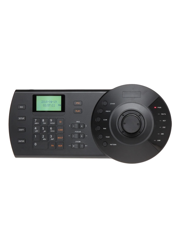 Teclado de controlo IP X-Security - Ecrã LCD - Conexão RS485 / RS422 / / RJ45 / RS232 - Joystick 3 axis
