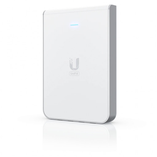 UBIQUITI U6-IW UNIFI6 IN-WALL WALL-MOUNT WIFI6 AP WITH BUILT-IN GBE POE SWITCH, 5.3GBPS OVER-THE-AIR SPEED AND 300+ CLIENT CAPACITY