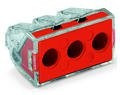 WAGO - Ligador PUSH WIRE | até 0 2,5mm' | vermelho / transparente | 3 condutores | ref.773-173