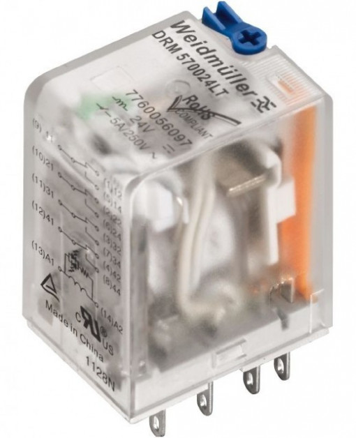 Weidmuller DRM570024LT 24VDC c/LED + Botão de teste 7760056097