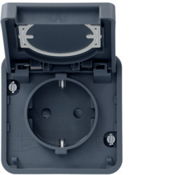 WNA161 - cubyko - Tomada Schuko c/paraf., cinz HAGER EAN:3250617174664