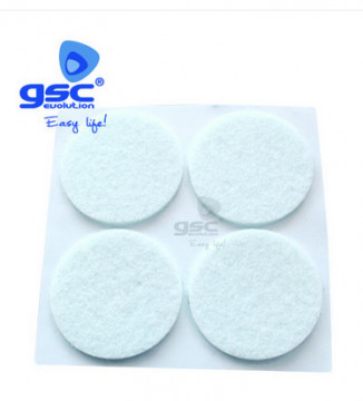 003802755 - 8433373027558COM OF 4 FELTROS ROUND STICKERS Ø38mm - WHITE