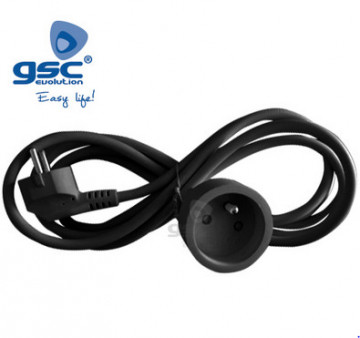 007003716 - 8433373037168Ralonge elétrico preto Sucko (3x1,5mm) 5M