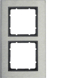 10123606 - B.7 - quadro x2 vert, Inox/antrac mate HAGER EAN:4011334383185