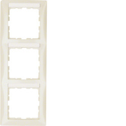 10138912 - S.1 - marco x3 p.-ETIQ. vertical., crema HAGER Ean:4011334276975