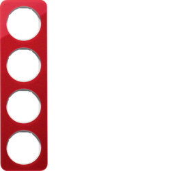 10142349 - R.1 - marco x4, Acrílico encarnado./blanco HAGER Ean:4011334399971