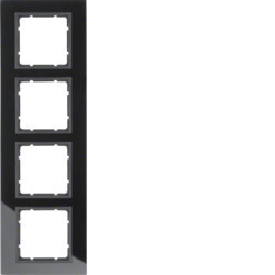 10146616 - B.7 - quadro x4, Vidro preto HAGER EAN:4011334304012