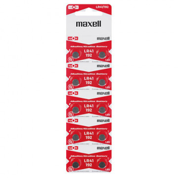 106000044 - 4902580132682Blister mit 10 Maxell LR41 Alkali-Knopfbatterien