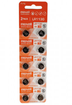 106000047 - 4902580131425Blister mit 10 Maxell LR1130 Alkali-Knopfbatterien
