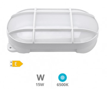 200205001 - Aplique LED oval Cercis com grelha 15W 6500K Branco