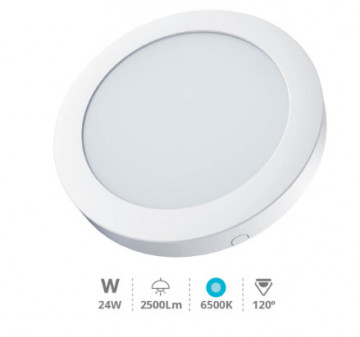 201005026 - 8433373054585 LED LED Round Surface Bogur 24W 6500K Blanc