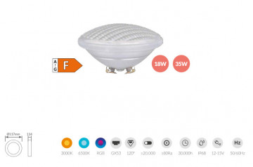 201400007 - 8433373061958 LED LED FOR POOL PRA56 35W GX53 RGB
