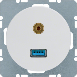 3315392089 - R.1/R.3 - USB / jack 3.5mm, blanco HAGER Ean:4011334367215