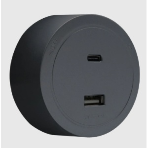 41802 - Tomada Magnética USB A+C Preto