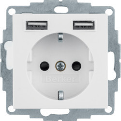 48031909 - S.1/B.x - Schuko c/ 2xUSB, blanco Té de hierbas BERKER Ean:4011334510642
