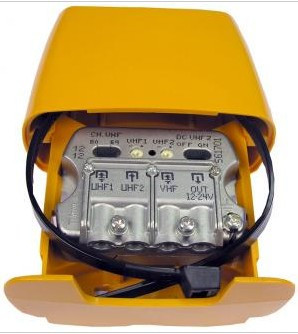 561701 -8424450161005 Televes-Nanokom Mastro-Verstärker 3E/1S "Easyf": UHF [DC] -UHF-VHFMIX G 27-27- (-1) DB VS 107DBµV ALIM. 12 ... 24 V (Passage DC COVEALA)