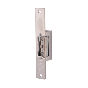 Abreportas elétrico em aço inoxidável Dorcas - Instalação com grande recorte na moldura - Trinco regulável - NO Fail Secure | Até 330 kg - Fonte de alimentação CA/CC 8-12V - Memória