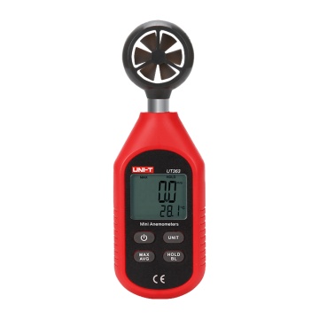 Anemómetro de mão - Sensor de velocidade do vento de alta precisão - Sensor de temperatura - Apagado automático - Valores Máximos, Mínimos e Médios - Visor LCD retroiluminado