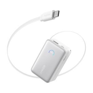 Anker Power Bank Mini - Capacidad 10000mAh - Entrada 1x USB-C y cable incluido - Salidas 1x USB-C, 1x USB-A y cable incluido - Carga rápida | 3 dispositivos a la vez - Cable incluido: USB-C retráctil