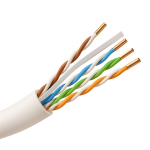 Cabo de dados U/UTP de categoria 6A com 4 pares - Condutor de cobre maciço puro 23AWG 0.57mm - Classificação de reação ao fogo LSZH B2ca - Largura de banda alargada verificada em 500 MHz - Separador cruciforme interno de isolamento - Apresentação em bobin