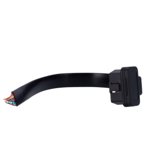 Cabo OBD2 Macho - 16 pins - Comprimento 30cm - Perfil baixo - Para soldar - Cor preto
