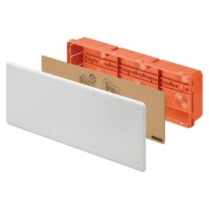 Caixa de derivação de encastrar 48 PT, 480 × 160 × 75 mm, com calha DIN