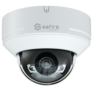 Cámara domo IP inteligente Safire gama E1 con AI-ISP - Sensor 1/2.9" gran apertura F1.0 Night Color X - Resolución de 4 megapíxeles (2688x1520) | MicroSD - Lente de 2.8 mm | Micrófono integrado | LED 30m - IA: Clasificación de personas y vehículos | Conteo - Resistente al agua