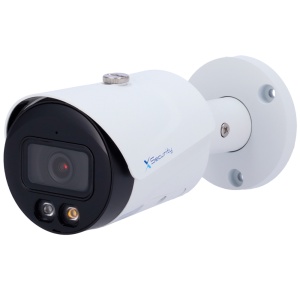 Cámara IP Bullet X-Security - 6 megapíxeles (3288 x 1850) - Lente fija de 2,8 mm - WDR 120 dB | Doble iluminación (IR 30 m y luz blanca 30 m) - WizSense, con clasificación de personas y vehículos - MicroSD de 256 GB / IP67