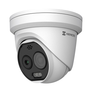 Câmara térmica Dual IP Hikmicro - Sensor térmico 160x120 VOx | Lente 1.8mm - Sensor ótico 1/2.7” 5Mpx | Lente 2mm - Sensibilidade térmica ≤25mK - Deteção e alarme preventivos de incêndios - Intervalo de medição temp -20~+150ºC / ±8ºC