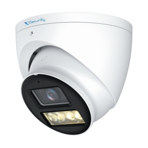 Câmara Turret X-Security Gama PRO - Saída 4 em 1 - Resolução 5 Mpx (2880x1620) - Objetiva 2.8 mm | Gama de luz híbrida 40 m - Áudio através de cabo coaxial em HDCVI e HDTVI - À prova de água IP67 | Microfone embutido