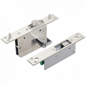 Cerrar de seguridad electromecánico - Modo de apertura Fallar Segundo e Fallar Seguro - Fortaleza de retención 800 kg | Sensor de puerta - Compatible con puertas de correr - Acero inoxidable SUS304 - Cilindro europeo incluido con llaves