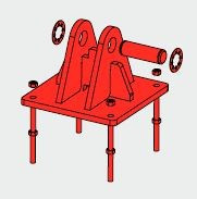 Chumbal/Aparafuse -Basis (mit Platte) Turm 550 Zink+Rot
