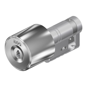 Cilindro inteligente S5 - Apertura con llave física | Leva regulable - Sin necesidad de batería (alimentado con llave) - Dimensiones 10 (interior) x 30 (exterior) mm - Longitud regulable con ILOQ-S5-EXTENSION-x - Exterior IP55 | Parte interior antipánico